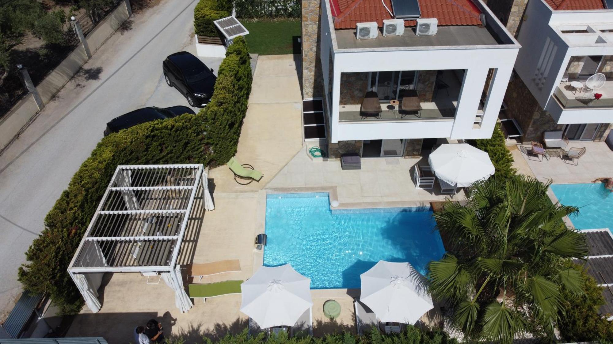 Villa Douglas - Private Pool, Bbq, 4Bdrms, View Pefkochori Exteriör bild